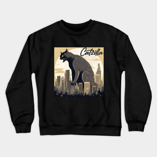 Catzilla Crewneck Sweatshirt by ArtRoute02